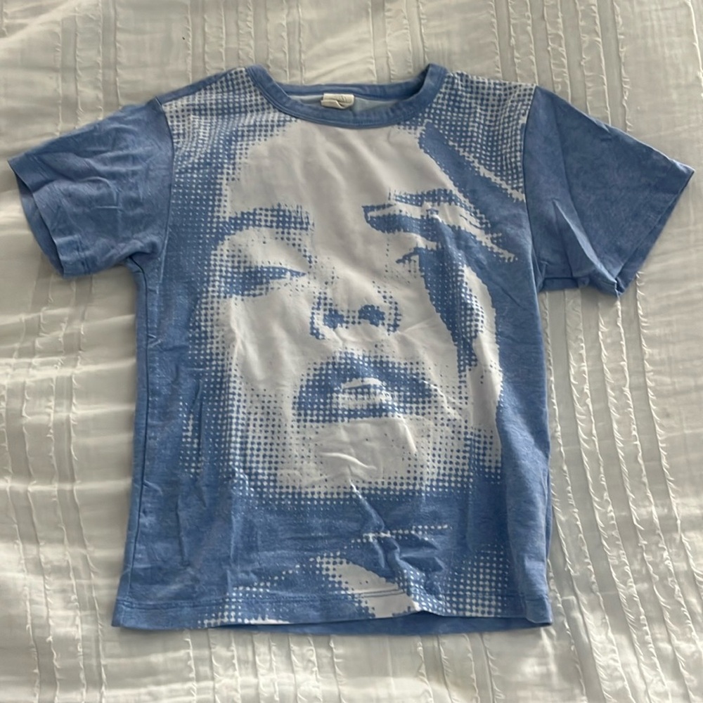 Blue tight shirt